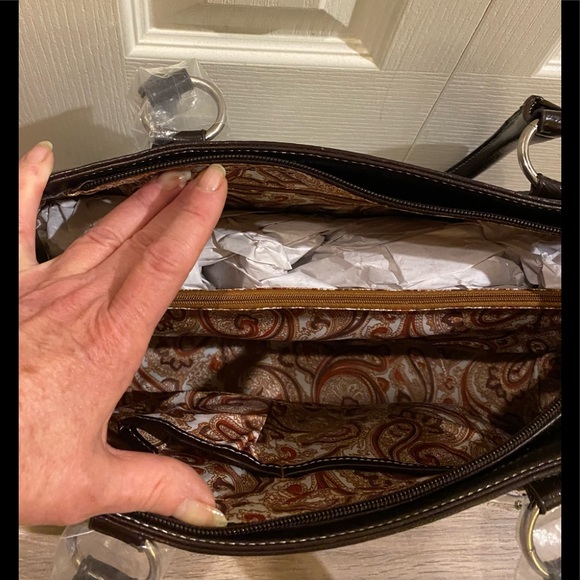 💕Host Pick👜 Genuine Leather Brown Turquoise Cross Shoulder Bag🛍️ - Picture 5 of 7